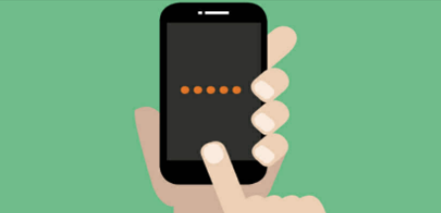 Hand holding phone banner